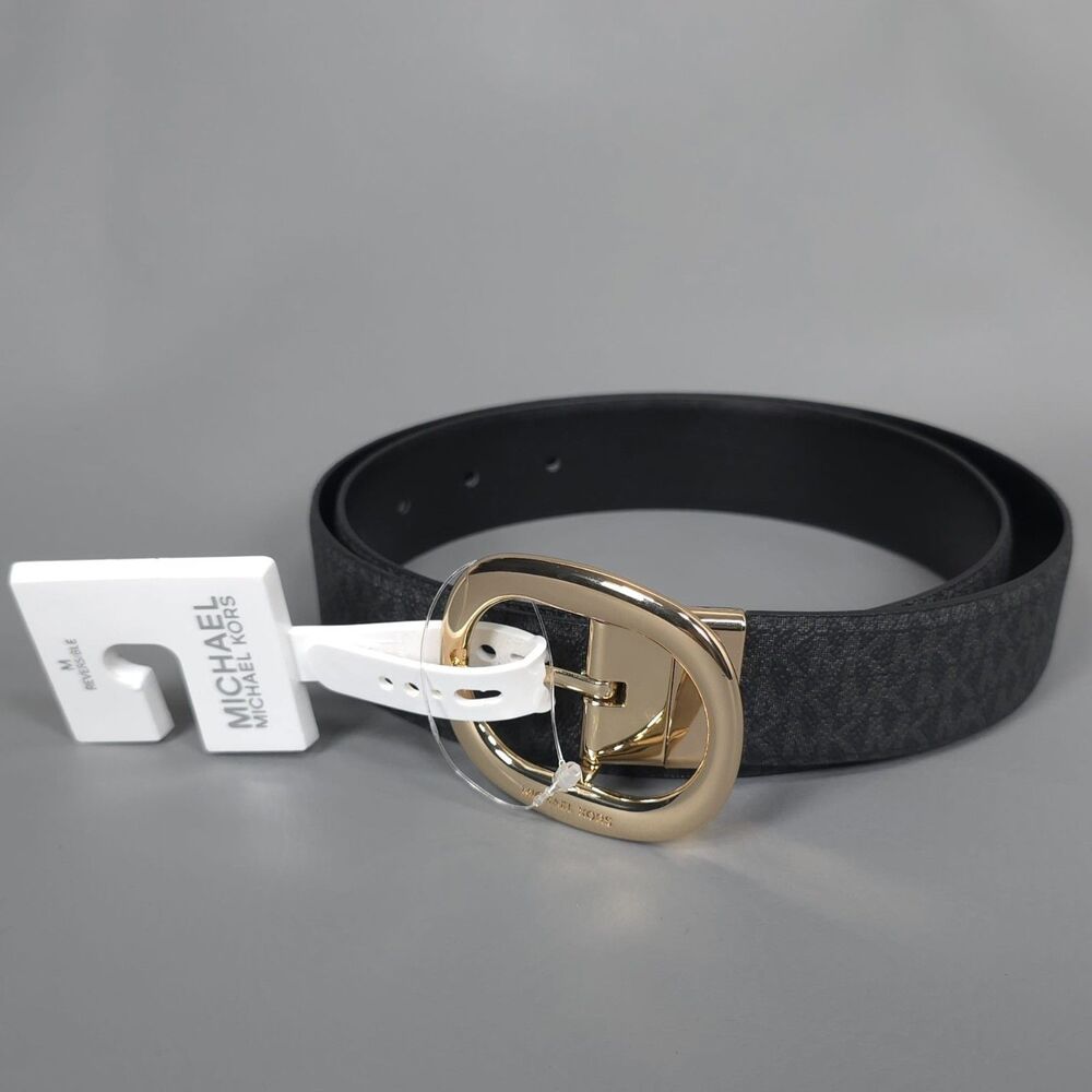 MICHAEL KORS Women’s New Belt Twist Reversible Leather Logo MEDIUM Casual‎